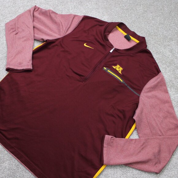 Nike Minnesota Golden Gophers Sweatshirt Mens XL Red Dri-Fit 1/4 Zip Pullover - Picture 3 of 16